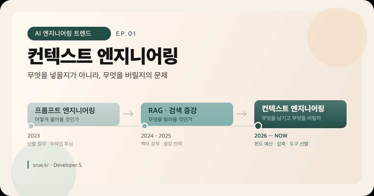 컨텍스트 엔지니어링: 무엇을 넣을지가 아니라 무엇을 버릴지의 문제